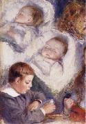 Pierre Renoir Studies of the Berard Children oil painting reproduction